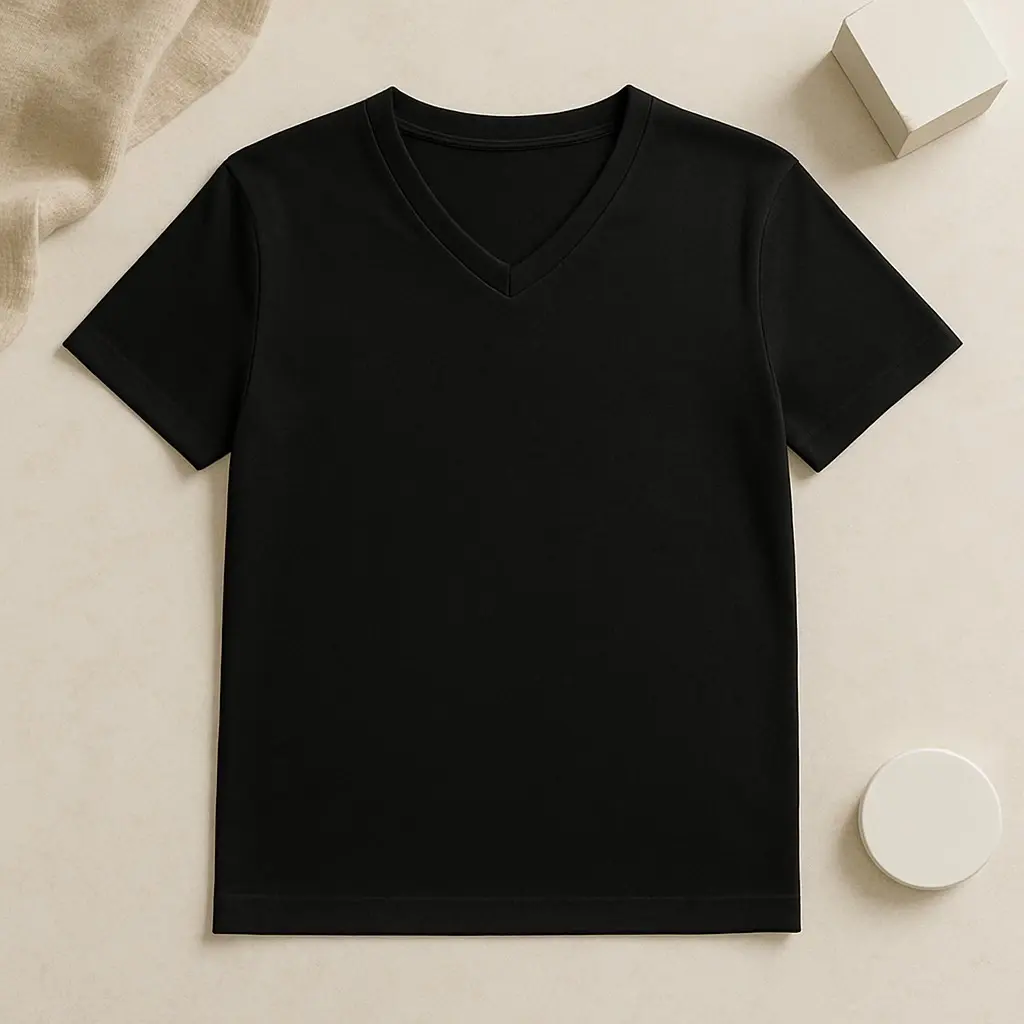 KAOS POLOS LEHER V-NECK COTTON COMBED 30's