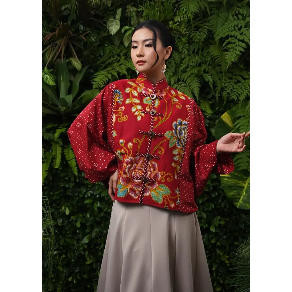 NONA RARA - Wingla Encim T4924, Baju kerja batik blouse wanita modern
