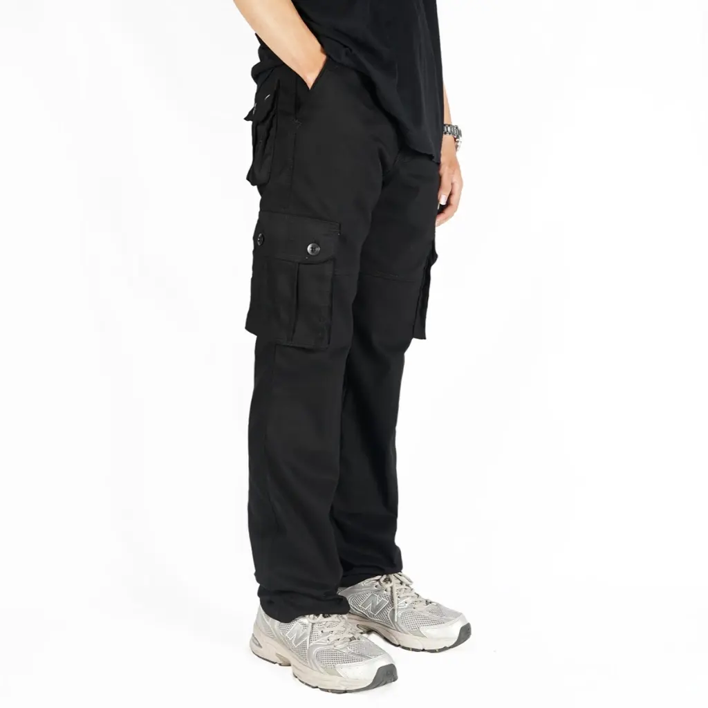 NVSR Long Cargo Pants Hitam Stretch