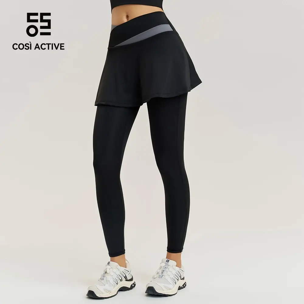 COSI ACTIVE Legging Celana Rok Olahraga Wanita Skirt High Waist Sport Yoga Dwi Lapisan 2 in 1 Gym Tennis Running Sport