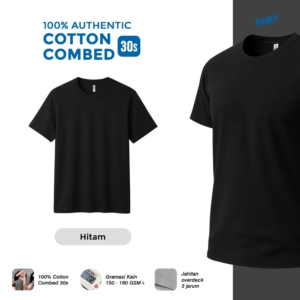 Premium Kaos Polos 100% Cotton Combed 30S