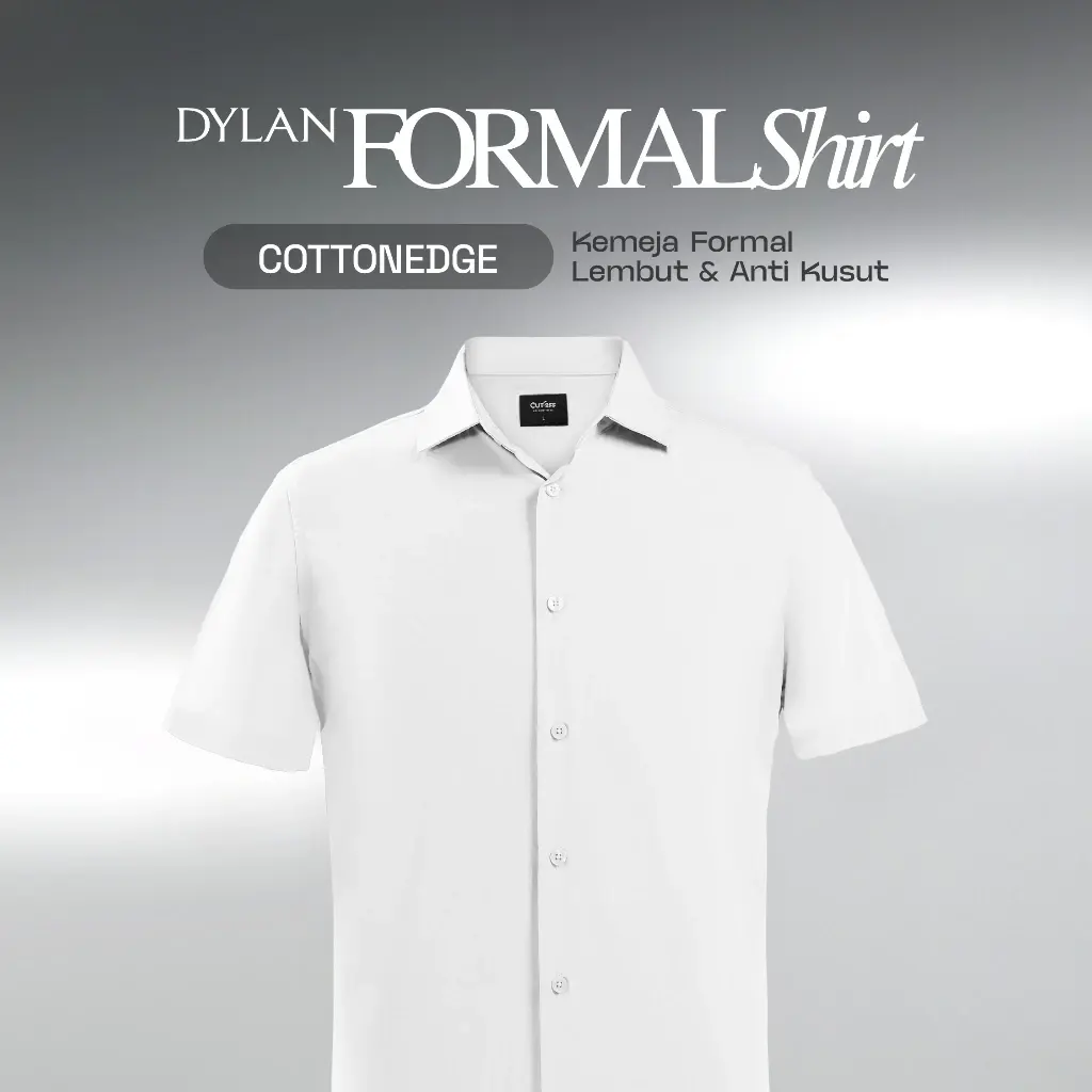 CUTOFF Dylan Formal Shirt Clean Look Kemeja Kerja Cotton Basic Pria Pendek